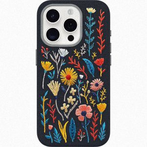 iPhone 15 Pro Symmetry Series Cactus Leather Embroidery Case